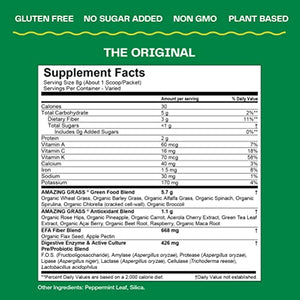 Amazing Grass Greens Blend Superfood: Super Greens Powder with Spirulina, Chlorella, Beet Root Powder, Digestive Enzymes, Prebiotics & Probiotics, Original, 30 Servings (Packaging May Vary)
