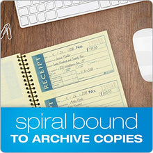 Load image into Gallery viewer, Adams Write n' Stick Receipt Book, 2-Part, Carbonless, White/Canary, 5-1/4" x 11", Spiral Bound, 200 Sets per Book, 4 Receipts per Page (SC1152WS)
