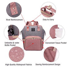 Load image into Gallery viewer, Qimiaobaby Diaper Bag Backpack, Baby Nappy Storage Travel Bag，With Bottle Bag,Stroller Belt And Diaper Changing Pad (Pink Gray)
