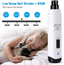 Load image into Gallery viewer, Casfuy Dog Nail Grinder Upgraded - Professional 2-Speed Electric Rechargeable Pet Nail Trimmer Painless Paws Grooming &amp; Smoothing for Small Medium Large Dogs &amp; Cats (White)

