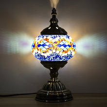 Load image into Gallery viewer, Mosaic Lamp-Handmade Turkish Mosaic Table Lamp with Mosaic Lantern,Bronze Base,Unique Table Lamp for Room Decoration
