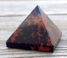 Load image into Gallery viewer, Energized Gemstones Pyramids 1.75"-2" Inch - Healing Gemstone Crystals - Lapis Crystal Quartz Green Jade Fluroite Iolite Pyrite Aventurine Amethyst Tourmaline Citrine (Mahogany Obsidian)

