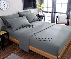 SONORO KATE Bed Sheets Set Sheets Microfiber Super Soft 1800 Thread Count Luxury Egyptian Sheets 16-Inch Deep Pocket Wrinkle Fade and Hypoallergenic - 6 Piece (Queen, Dark Grey)