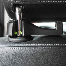 Load image into Gallery viewer, Universal Multifunctional Car Vehicle Back Seat Headrest Mobile Phone Holder Hanger Holder Hook for Bag Purse Cloth Grocery (Black Set of 2)
