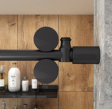 Load image into Gallery viewer, DIYHD 5FT Frameless Black Sliding Glass Shower Door Running Track Barn Shower Door Rolling Hardware

