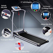 Load image into Gallery viewer, Electric Treadmill, Folding Treadmills for Small Spaces with LCD Monitor, Running Walking Jogging Exercise Compact Exercise Treadmill, Running Machine Equipment for Home Gym Office Use
