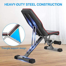 Load image into Gallery viewer, Yoleo Commercial Weight Bench, Adjustable/Foldable Strength Training Bench, Utility Incline/Decline Bench for Full Body Workout - Fast Folding
