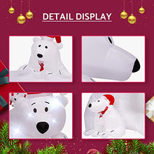 Load image into Gallery viewer, ShinyDec 6FT Polar Bear and Cubs Christmas Decoration Fun Santa Hats &amp; Internal LED Lights, New Holiday Yard Inflatable for 2021, White
