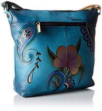 Load image into Gallery viewer, Anna by Anuschka Genuine Leather Travel Organizer | Hand-Painted Original Artwork | Denim Paisley Floral
