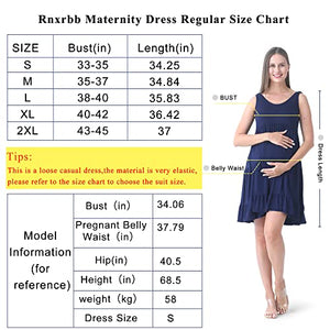 Rnxrbb Summer Maternity Dress Casual Sundress Cute Tank Maternity Sleeveless Short Clothes for Beach Daily Wear,Ginger Yellow M