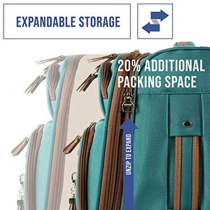 Steve Madden Designer Luggage - Checked Large 28 Inch Softside Suitcase - Expandable for Extra Packing Capacity - Lightweight Bag with Rolling Spinner Wheels (Harlo Teal Blue)