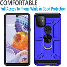 Load image into Gallery viewer, STARSHOP - T-Mobile Revvl 4 Plus Phone Case, With [Tempered Glass Protector Included] Metal Ring stand Shockproof Drop Protection Phone Cover - Blue
