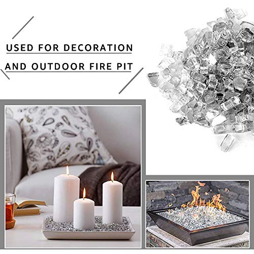 Load image into Gallery viewer, CJGQ Fire Glass 20LB for Fire Pit Extreme Tempature Rating Good for Propane or Natural Gas Reflective Fireplace Glass Crystal White