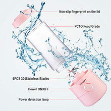 Load image into Gallery viewer, Solucky Portable Personal Blender,Fast Mixer for Smoothie, Fruit Juicer, DIY Milk Shakes, 400ml, Six 3D Blades for Great Mixing(Pink)

