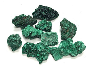 Zentron Crystal Collection Fibrous Malachite Stone - Raw Stone in Velvet Bag (Small (1-2"))