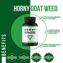 Load image into Gallery viewer, Extra Strength Horny Goat Weed Extract with Muira Puama, Maca Root, L Arginine, Tribulus - for Men &amp; Women - All Natural Energy Boost (60 Count)
