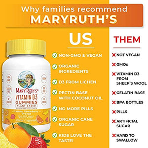 Vitamin D3 Gummies | D3 Vitamin Vegan Plant Based Gummies from Lichen | VIT D3 Gummies Non-GMO, Vegan, Gluten Free | 2 Month Supply
