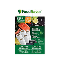 Load image into Gallery viewer, FoodSaver 8&quot; and 11&quot; Vacuum Seal Rolls Multipack, Make Custom-Sized BPA-Free Vacuum Sealer Bags, Multi-Pack, Clear
