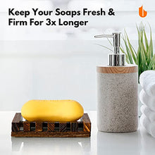 Load image into Gallery viewer, Urbanstrive Eco-Friendly Natural Wooden Soap Dish Soap Saver Holder Soap Tray for Bathroom, Biodegradable, Zero Waste, Plastic Free, Charcoal Color
