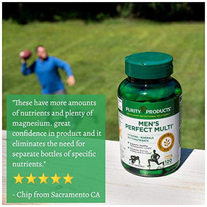 Men's Perfect Multi from Purity Products - Vitamins, Minerals and Phytonutrients - Supports Healthy Testosterone Levels and Promotes Energy, Vitality and Stamina - 120 Capsules
