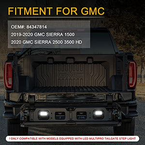 LED MultiPro Tailgate Step Light - LED Truck Bed Multi-Pro Lamp with GMC Sierra 1500 2019-2020 2500 3500 HD with MultiPro Tailgate 2020 Replacement for 84347814(OEM)