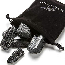 Load image into Gallery viewer, KALIFANO Crystal Starter Kit (2,000 Carats Total) - Black Tourmaline, Amethyst, Lepidolite, and Blue Kyanite (Information Cards Included)
