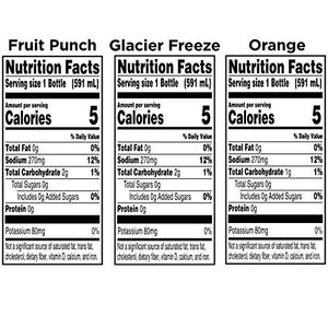 Gatorade G Zero Thirst Quencher, 3 Flavor Variety Pack, 20oz Bottles (12 Pack)