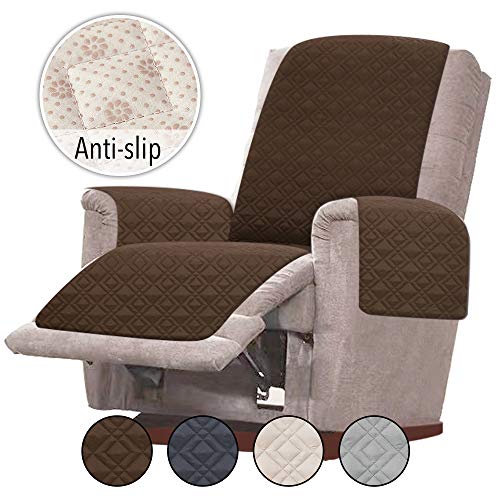 Rose Home Fashion RHF Anti-Slip Oversized Recliner Cover for Leather Sofa & Oversized Recliner Covers, Slipcovers for Recliner, Recliner Covers, Recliner Chair Covers(Recliner-Oversized:Chocolate)