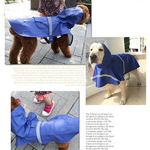 Load image into Gallery viewer, NACOCO Large Dog Raincoat Adjustable Pet Water Proof Clothes Lightweight Rain Jacket Poncho Hoodies with Strip Reflective (M, Blue)

