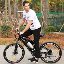 Load image into Gallery viewer, Hicient Electric Bike Electric Bicycle for Adult 26&#39;&#39; Electric Mountain Bike 250W Ebike 21 Speed Gear with Removable Lithium Battery and Battery Charger (Dark Black)
