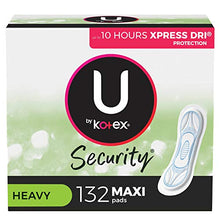 Load image into Gallery viewer, U by Kotex Security Maxi Feminine Pads, Heavy Absorbency, Unscented, 132 Count (3 Packs of 44) (Packaging May Vary)
