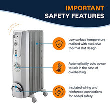 Load image into Gallery viewer, De'Longhi Comfort Temp Full Room Radiant Thermostat, 3 Heat Settings, Energy Saving, Safety Features, Nice for Home with Pets/Kids, 27" x 6.5" x 15.5", Light Gray
