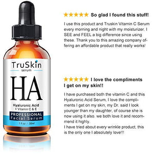 The BEST Hyaluronic Acid Serum for Skin & Face with Vitamin C, E, Organic Jojoba Oil, Natural Aloe and MSM - Deeply Hydrates & Plumps Skin to Fill-in Fine Lines & Wrinkles - (1oz)