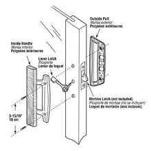 Load image into Gallery viewer, PRIME-LINE C 1204 Sliding Glass Door Handle Set – Replace Old or Damaged Door Handles Quickly and Easily – White Diecast, Mortise/Hook Style (Fits 3-15/16” Hole Spacing)

