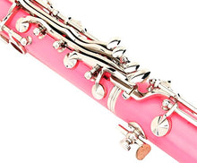 Load image into Gallery viewer, Glory B Flat Clarinet with Second Barrel, 11reeds,8 Pads Cushions,case,carekit and More -Pink with Silver Keys
