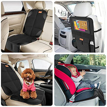 Load image into Gallery viewer, Smart eLf Car Seat Protector + Backseat Car Organizer Kick Mat, Large &amp; Waterproof 600D Fabric Child Auto CarSeat Protectors Saver for Baby Sit with Storage Pockets for Leather and Fabric Car Seat
