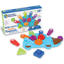 Load image into Gallery viewer, Learning Resources Spike the Fine Motor Hedgehog Puzzle Playmate, Fine Motor Game, Color and Shape Recognition, 11 Pieces, Ages 18+ months
