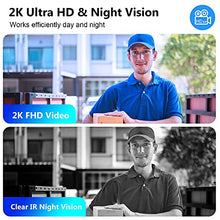 Load image into Gallery viewer, ETSROW Wireless Video Doorbell Camera with Chime, 2K Resolution, 10000mAh Rechargeable Battery, Motion Detection, 2-Way Audio, 166° View, Night Vision, IP65 Weatherproof, Support Local/Cloud Storage
