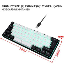 Load image into Gallery viewer, Snpurdiri 60% Wired Gaming Keyboard, RGB Backlit Ultra-Compact Mini Keyboard, Waterproof Mini Compact 61 Keys Keyboard for PC/Mac Gamer, Typist, Travel, Easy to Carry on Business Trip(Black-White)
