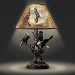Lamp: Treetop Majesty Bald Eagle Lamp by The Bradford Exchange