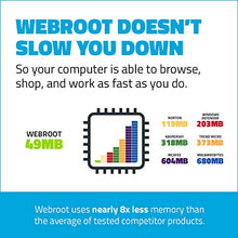 Load image into Gallery viewer, Webroot Antivirus Software 2022 | Protection against Computer Virus, Malware, Phishing and more | 3-Device | 1-Year Subscription | Download
