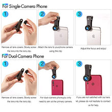 Load image into Gallery viewer, Cell Phone Camera Lens Kit,6 in 1 Universal +0.62x Wide Angle &amp;25x Macro +235°Fisheye +Phone Holder -Shutter Remote+Tripod for iPhone X/8/7/6/6s plus Samsung Android &amp; phone
