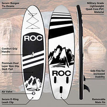 Load image into Gallery viewer, Roc Inflatable Stand Up Paddle Board with Premium sup Accessories &amp; Backpack, Non-Slip Deck, Waterproof Bag, Leash, Paddle and Hand Pump. (Black)
