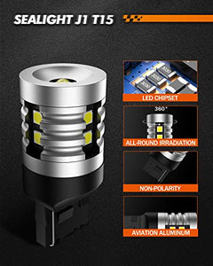 LED Reverse Lights, SEALIGHT 921 912 LED Bulbs 1000LM Super Bright Xenon White Light T15 906 902 Backup Lights, Reverse Lights, Back up For Trunk etc