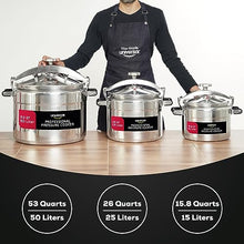 Load image into Gallery viewer, Universal 15.8 Quart / 15 Liter Professional Pressure Cooker, Heavy-Duty Aluminum Construction with Multiple Safety Systems, Commercial Canner Ideal for Industry Usage
