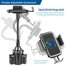 Load image into Gallery viewer, [Upgraded] TOPGO Cup Holder Phone Holder for Car, Car Cup Holder Phone Mount Universal Adjustable Gooseneck Cup Holder Cradle Car Mount for Cell Phone iPhone,Samsung,LG (Black)
