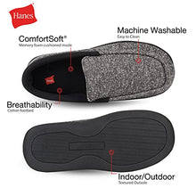Load image into Gallery viewer, Hanes Mens Slippers House Shoes Moccasin Comfort Memory Foam Indoor Outdoor Fresh IQ, Black, Medium

