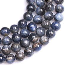 Load image into Gallery viewer, JOE FOREMAN Kyanite Beads for Jewelry Making Natural Semi Precious Gemstone Round Blue 10mm Strand 18"

