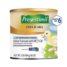 Load image into Gallery viewer, Enfamil Pregestimil Hypoallergenic Baby Formula Lactose Free Milk Powder, 16 ounce (Pack of 6) - Omega 3 DHA, MCT, Iron
