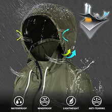 Load image into Gallery viewer, sunseen Women&#39;s Outdoor Waterproof Raincoat Packable Lightweight Rain Jacket Hooded Outerwear Trench Coat Travel Windbreaker (Grey, XL)
